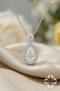 Sienna Pear Halo Necklace