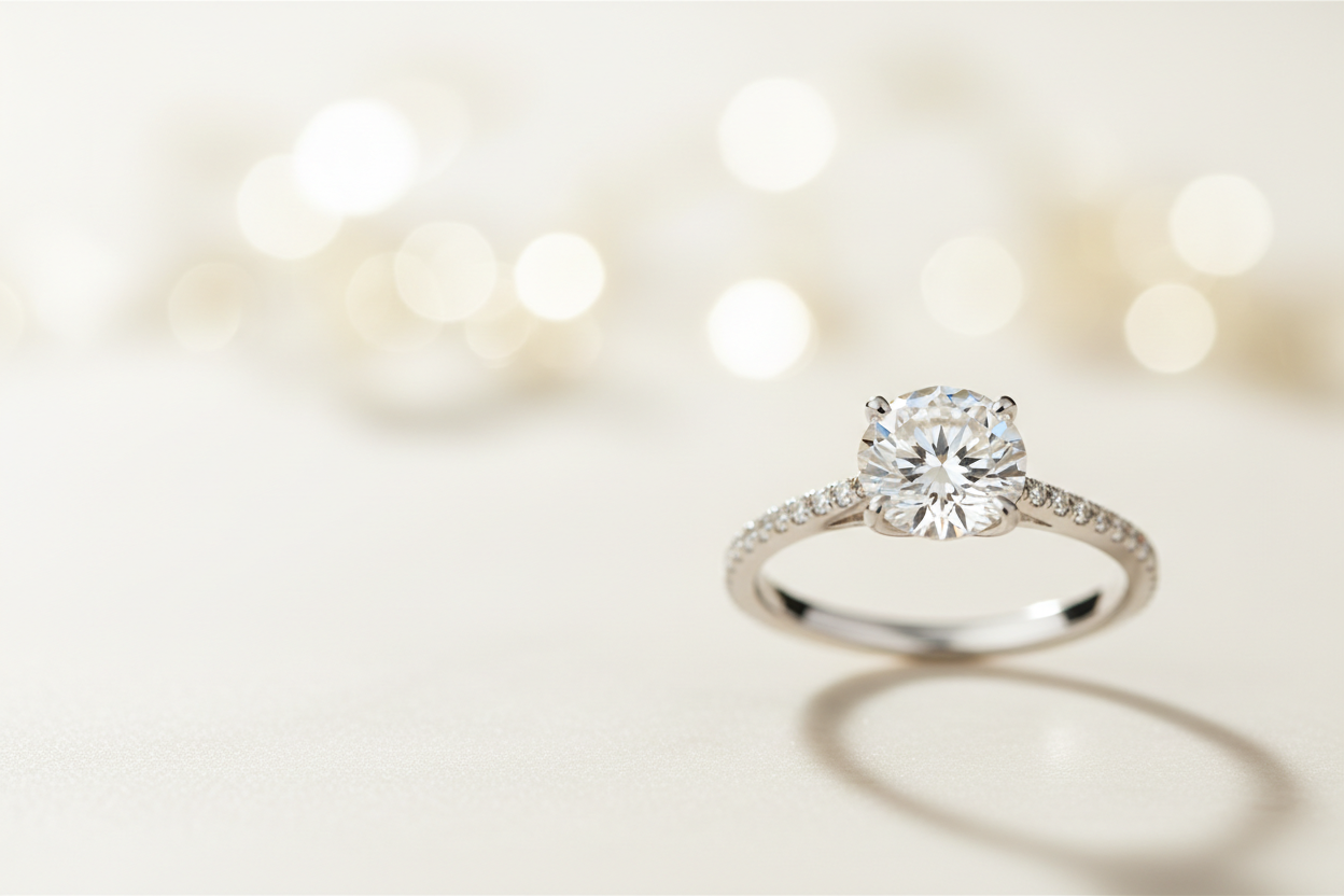 Elegant diamond ring homepage background